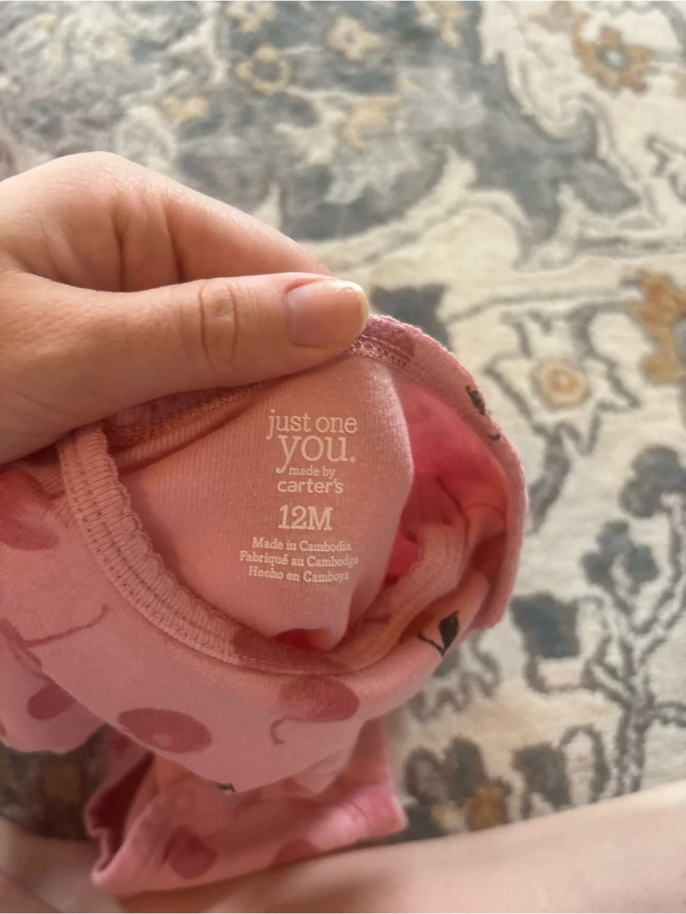 Carter's Pink Cherry Print Baby One-Piece